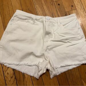 Good American Cream Jean Shorts